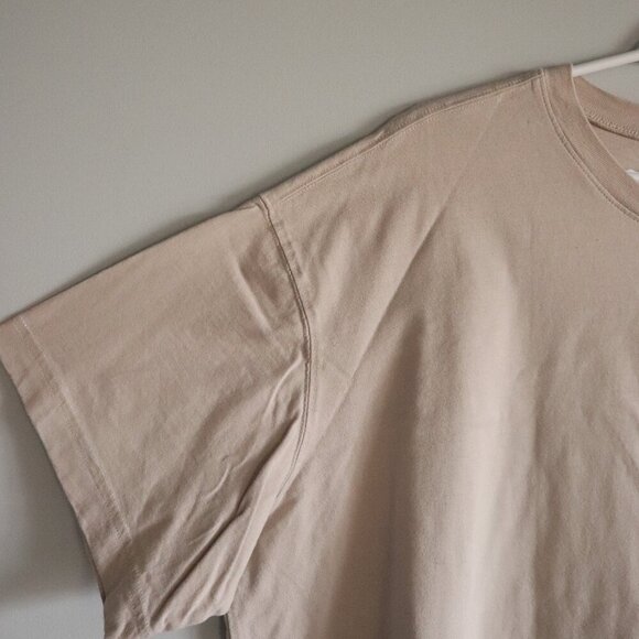 H&M Women's XL Cream Basic 100% Cotton Relaxed Fit Crewneck Short Sleeve T-Shirt - Picture 3 of 10